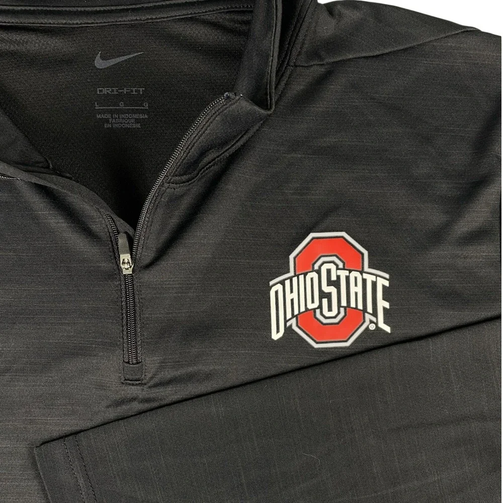 Nike Pullover Mens L Gray Ohio State Buckeyes Quarter Zip Dri-FIT  Athletic